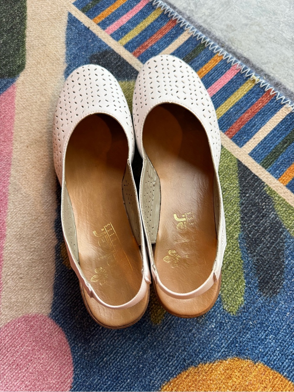 Rieker White Kitten-Heel Slingback Mules - Picture 2 of 8